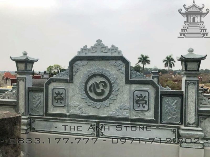 Các mẫu bình phong cuốn thư đá đẹp - Giá cuốn thư đá đẹp chấn phong thủy 4 hoa van cuon thu da