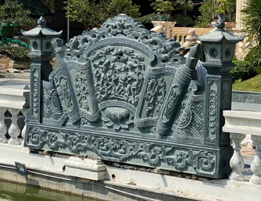 Cuốn Thư Đá - TAS 01 5 Cuốn thư đá hay còn có tên gọi là bình phong đá.