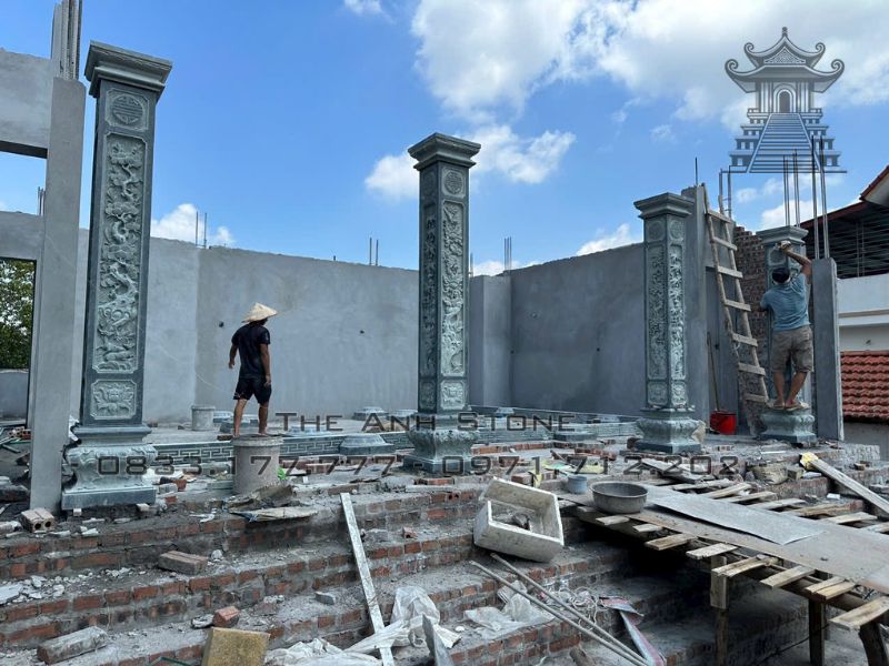 Cấu tạo của cột đồng trụ bằng đá có 3 phần chính