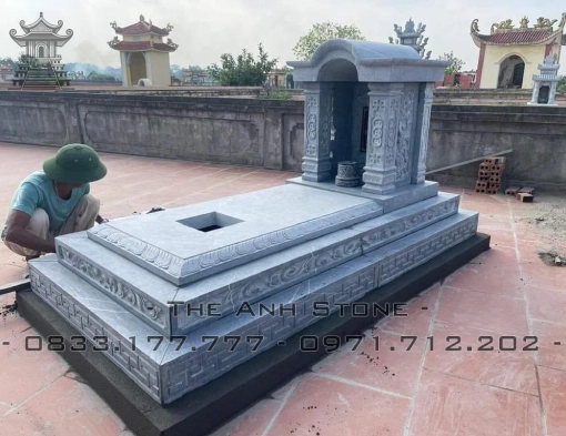 Mộ Đá 1 Mái - TNS 07 4 Mộ đá 1 mái được thiết kế đơn giản tinh xảo phù hợp với điều kiện kinh tế của mọi gia đình