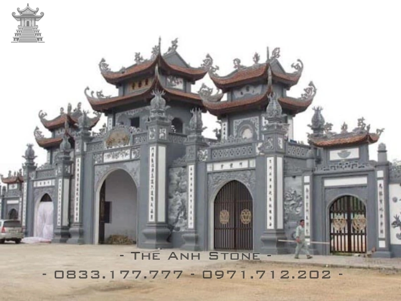 Các mẫu cổng tam quan đẹp 2025 - Ý nghĩa cổng tam quan trong văn hóa Việt - 3 Cổng Tam Quan là biểu tượng cho sự giác ngộ, vượt qua tham sân si để đạt đến an lạc, Niết bàn.